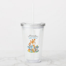 Wasserfarbe Niedlich Safari Jungle Animals Kinderd Acryltrinkbecher