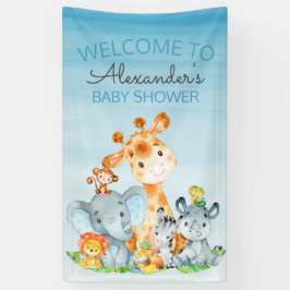 Wasserfarbe Niedlich Safari Jungle Babydusche Banner
