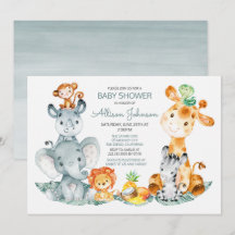 Wasserfarbe Niedlich Safari Jungle Babydusche
