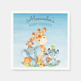 Wasserfarbe Niedlich Safari Jungle Babydusche Serviette