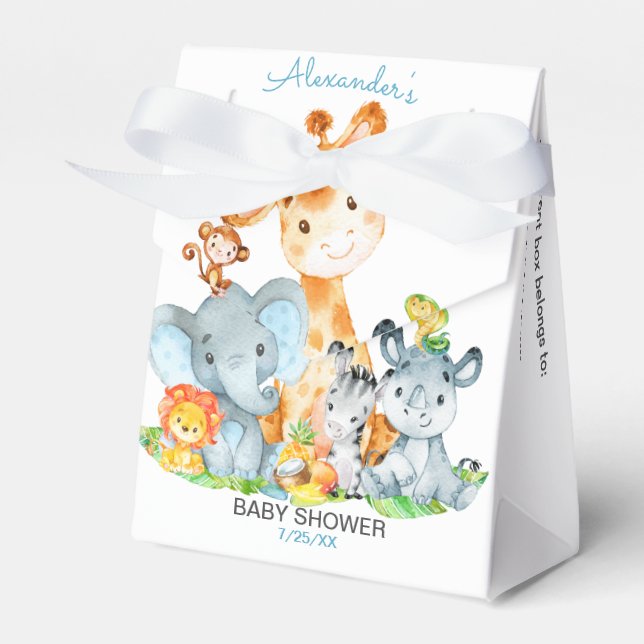 Wasserfarbe Niedlich Safari Jungle Girl Babydusche Geschenkschachtel (Vorderseite)