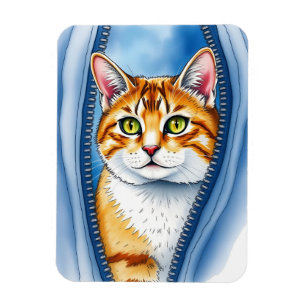 Wasserfarbe Niedlich Schöne Katzen Sammlung Magnet