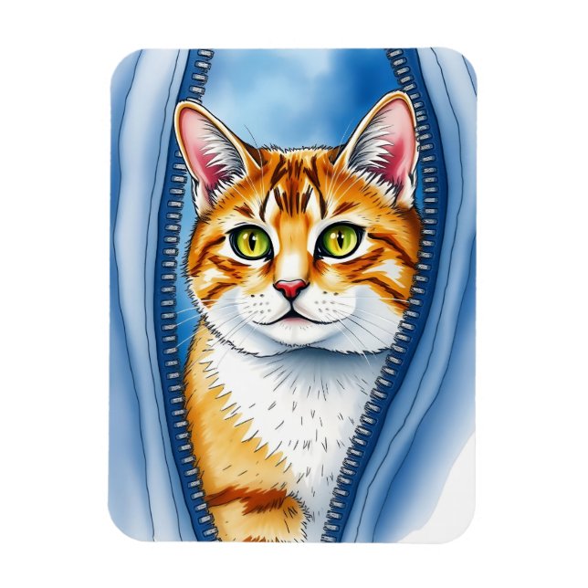 Wasserfarbe Niedlich Schöne Katzen Sammlung Magnet (Vertikal)