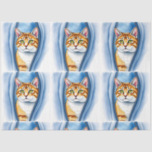 Wasserfarbe Niedlich Schöne Katzen Sammlung Seidenpapier