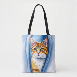 Wasserfarbe Niedlich Schöne Katzen Sammlung Tasche