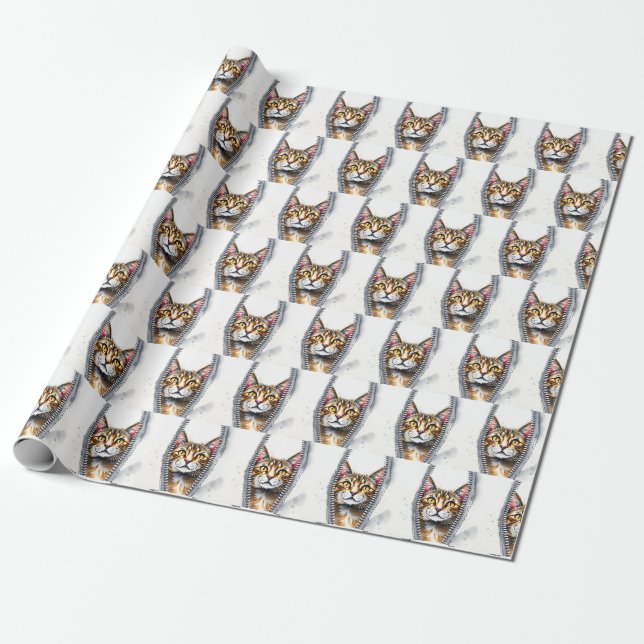 Wasserfarbe Niedlich Schöne moderne Katze Sammlung Geschenkpapier (Ungerollt)