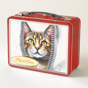 Wasserfarbe Niedlich Schöne moderne Katze Sammlung Metall Brotdose