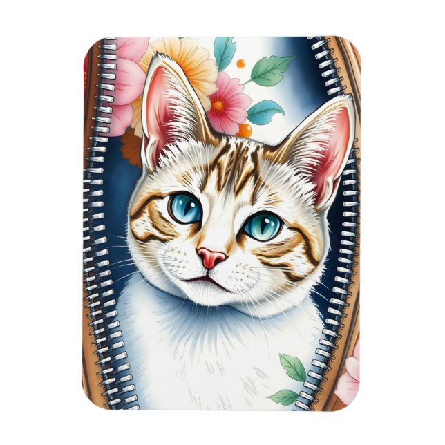 Wasserfarbe Niedlich Schöne, trendy Cat Collection Magnet (Vertikal)