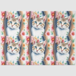 Wasserfarbe Niedlich Schöne, trendy Cat Collection Seidenpapier