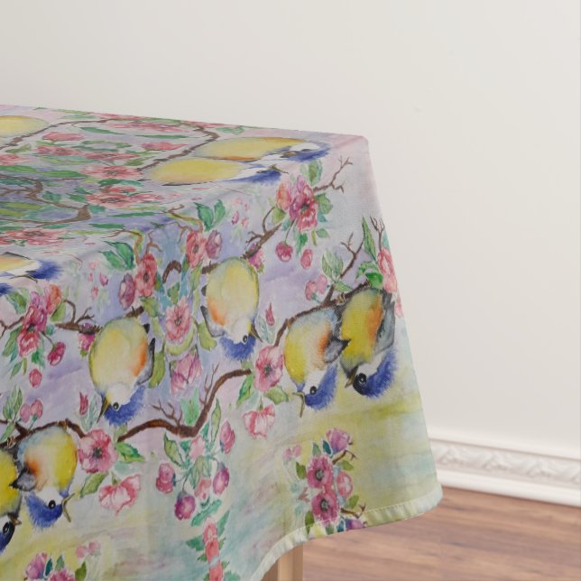 Wasserfarbe - Niedliche Sparrow Tischdecke (Beispiel)
