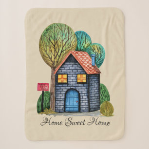 Wasserfarbe Niedliche Zuhause Sweet Zuhause Art Sherpadecke