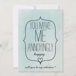 Wasserfarbe Niedliches Herz Funny Valentinstag Feiertagskarte