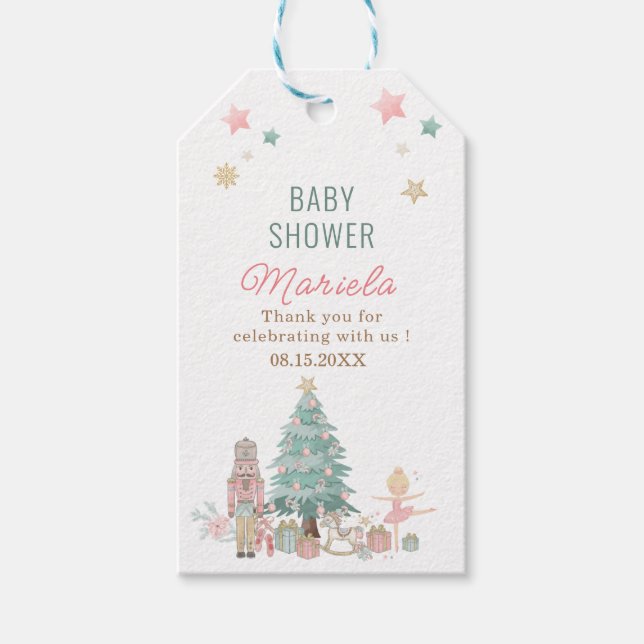 Wasserfarbe Nutcracker Frohe Weihnachtsgebäck Geschenkanhänger (Vorderseite)