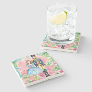 Wasserfarbe Nutcracker und Clara Christmas Steinuntersetzer