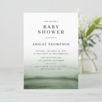 Wasserfarbe Ombre Green Modern Baby Dusche