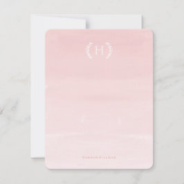 Wasserfarbe Ombre Pink Persönliche Stationierung Mitteilungskarte