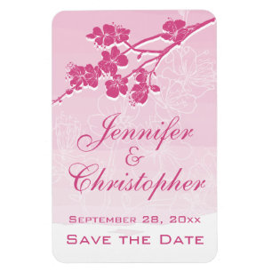 Wasserfarbe Ombre Rosa Frühlingssonne Save the Dat Magnet