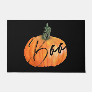 Wasserfarbe Orange Boo Pumpkin Niedliches Hallowee Fußmatte