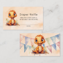 Wasserfarbe Orange Dinosaurier Flag Boy Baby Dusch