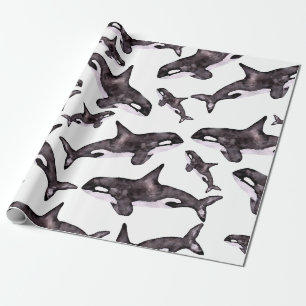 Wasserfarbe Orca Geschenkpapier