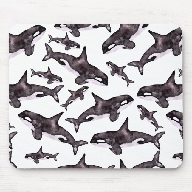 Wasserfarbe Orca Mousepad (Vorne)