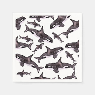 Wasserfarbe Orca Serviette
