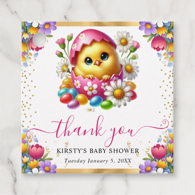 Wasserfarbe Oster Kichtenfrühlingsblumen Kinderdus Geschenkanhänger (Vorderseite)