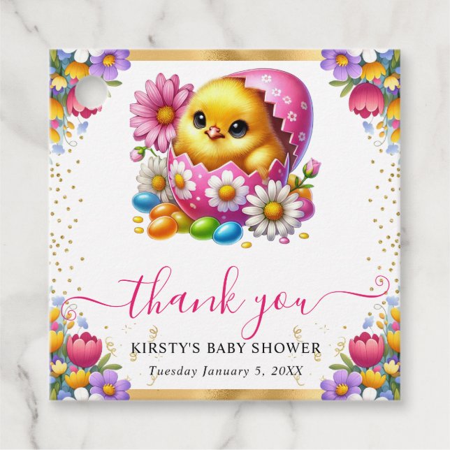 Wasserfarbe Oster Kichtenfrühlingsblumen Kinderdus Geschenkanhänger (Vorderseite)