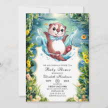 Wasserfarbe Otter Babydusche