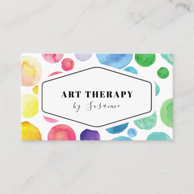 Wasserfarbe Paint Polka Dot Art Therapist Visitenkarte (Vorderseite)