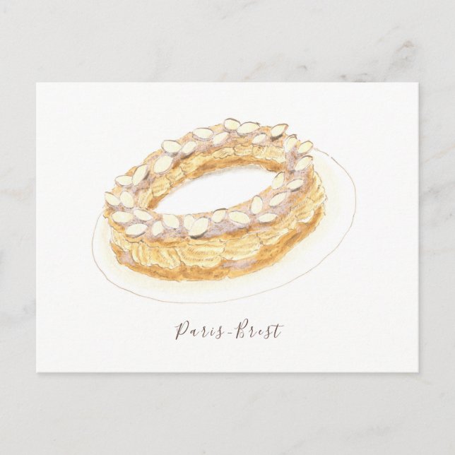 Wasserfarbe Paris-Brest Postkarte (Vorderseite)