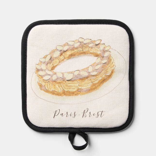 Wasserfarbe Paris-Brest Topflappen (Vorderseite)
