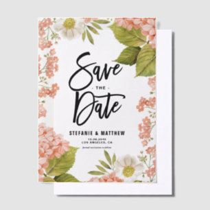 Wasserfarbe Peach Hydrangea Save the Date