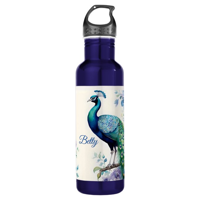 Wasserfarbe Peacock Edelstahlflasche (Vorderseite)