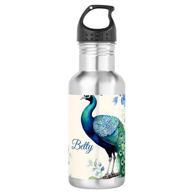Wasserfarbe Peacock Edelstahlflasche (Vorderseite)