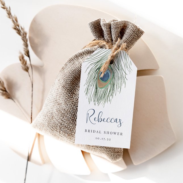 Wasserfarbe Peacock Feather Brautparty Gefallen Geschenkanhänger (Von Creator hochgeladen)