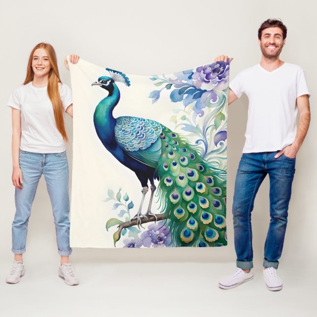 Wasserfarbe Peacock Fleecedecke (Beispiel)