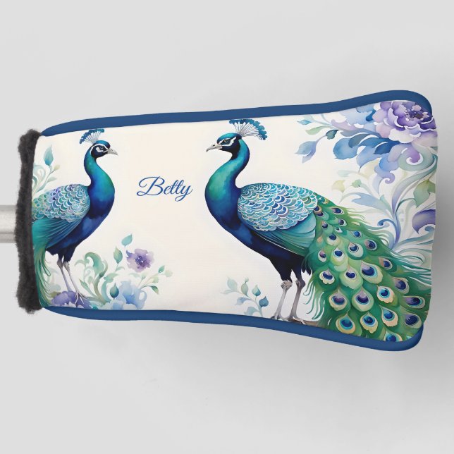 Wasserfarbe Peacock Golf Headcover (Vorderseite)