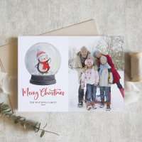 Wasserfarbe Penguin Snow Globe Frohe Weihnachten