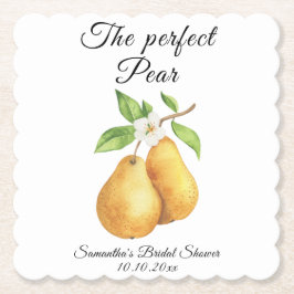 Wasserfarbe Perfektes Pear Floral Brautparty Untersetzer