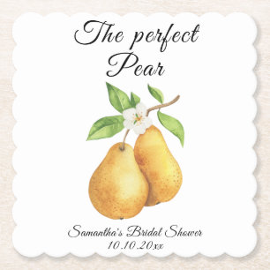 Wasserfarbe Perfektes Pear Floral Brautparty Untersetzer
