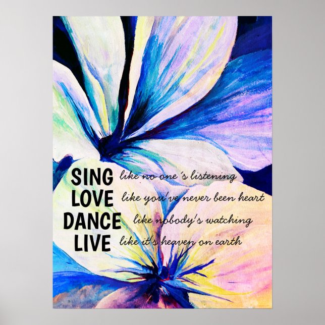 Wasserfarbe Persische Lilies Petals Inspiration Poster (Vorne)