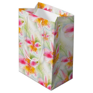 Wasserfarbe Peruanische Liege Alstroemeria Kunst,  Mittlere Geschenktüte