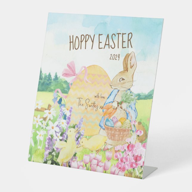 Wasserfarbe Peter der Kaninchen Ostereier Hundebah Sockelschild (Vorderseite)