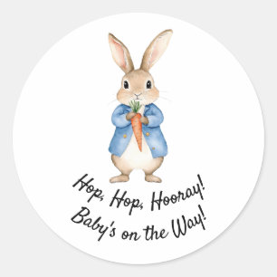 Wasserfarbe Peter Rabbit Garden Party Babydusche Runder Aufkleber