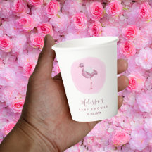 Wasserfarbe Pink Flamingo Girl's Baby Dusche Niedl