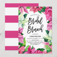 Wasserfarbe Pink Poinsettias Blumenbridal Brunch