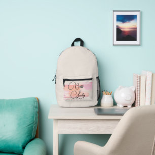 Wasserfarbe Pinselstriche Boss Lady Bedruckter Rucksack