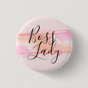 Wasserfarbe Pinselstriche Boss Lady Button