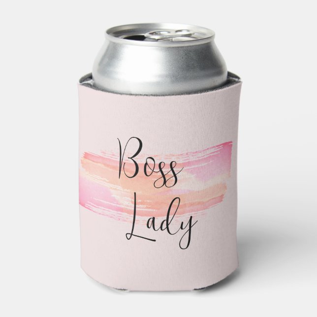 Wasserfarbe Pinselstriche Boss Lady Dosenkühler (Kanne Vorderseite)